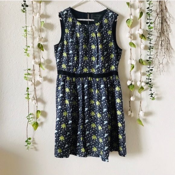 MISS WU Dark Blue Silk Floral Dress Jason Wu - Picture 2 of 6